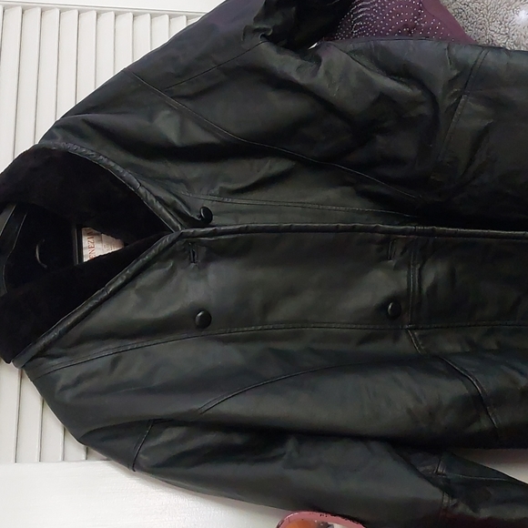 Venezia leather jacket /fau fur mid length - Picture 2 of 4